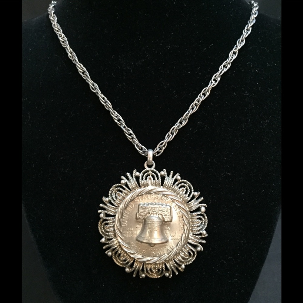 Vintage Bicentennial Kennedy Half Dollar Necklace